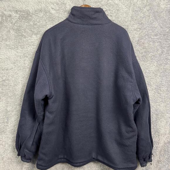 Alaska Mens XL Reversible Fleece Jacket Navy Beige Winter Coat Insulated Cozy - Picture 2 of 9